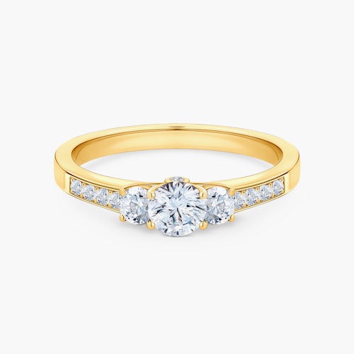 Pierścionek zaręczynowy Dream: złoty, biały szafir